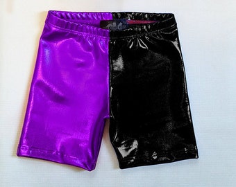 Black/ purple metallic Harley queen suicide squad color shorts