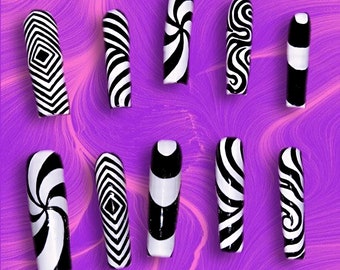 So Sixties! Trippy Press On Nails