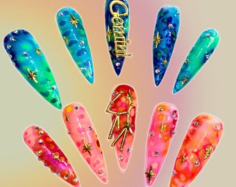 Gemini Girly Press On Nails
