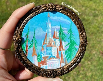 1:12th Scale Disney Beauty And The Beast Castle Painting With Frame