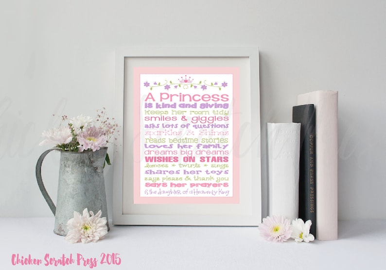 Princess Rules Instant Download Princess Wall Art Princess Etsy