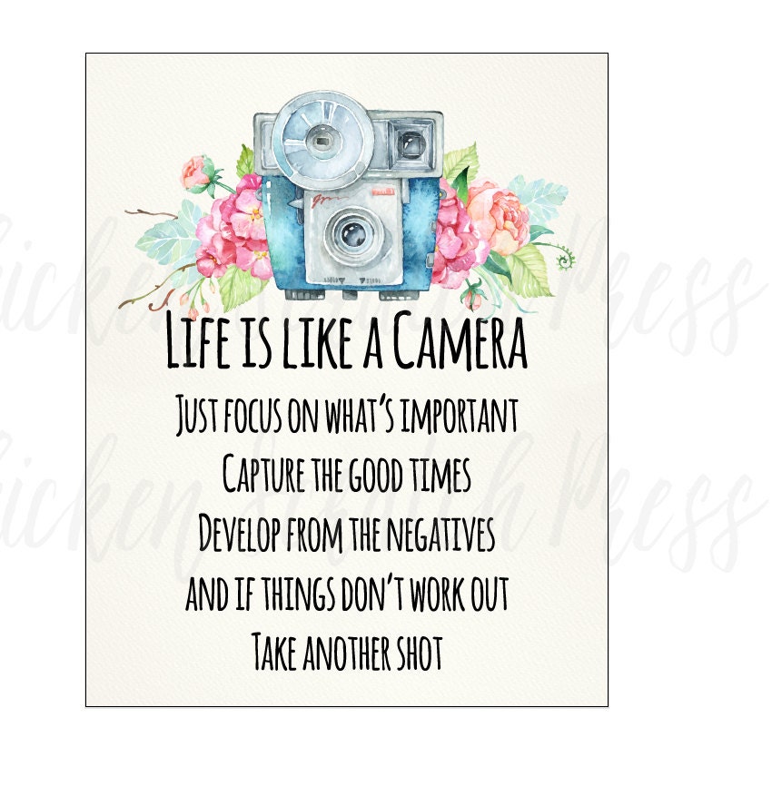 Life is Like a Camera Wall Print Instant Download Wall Art Etsy