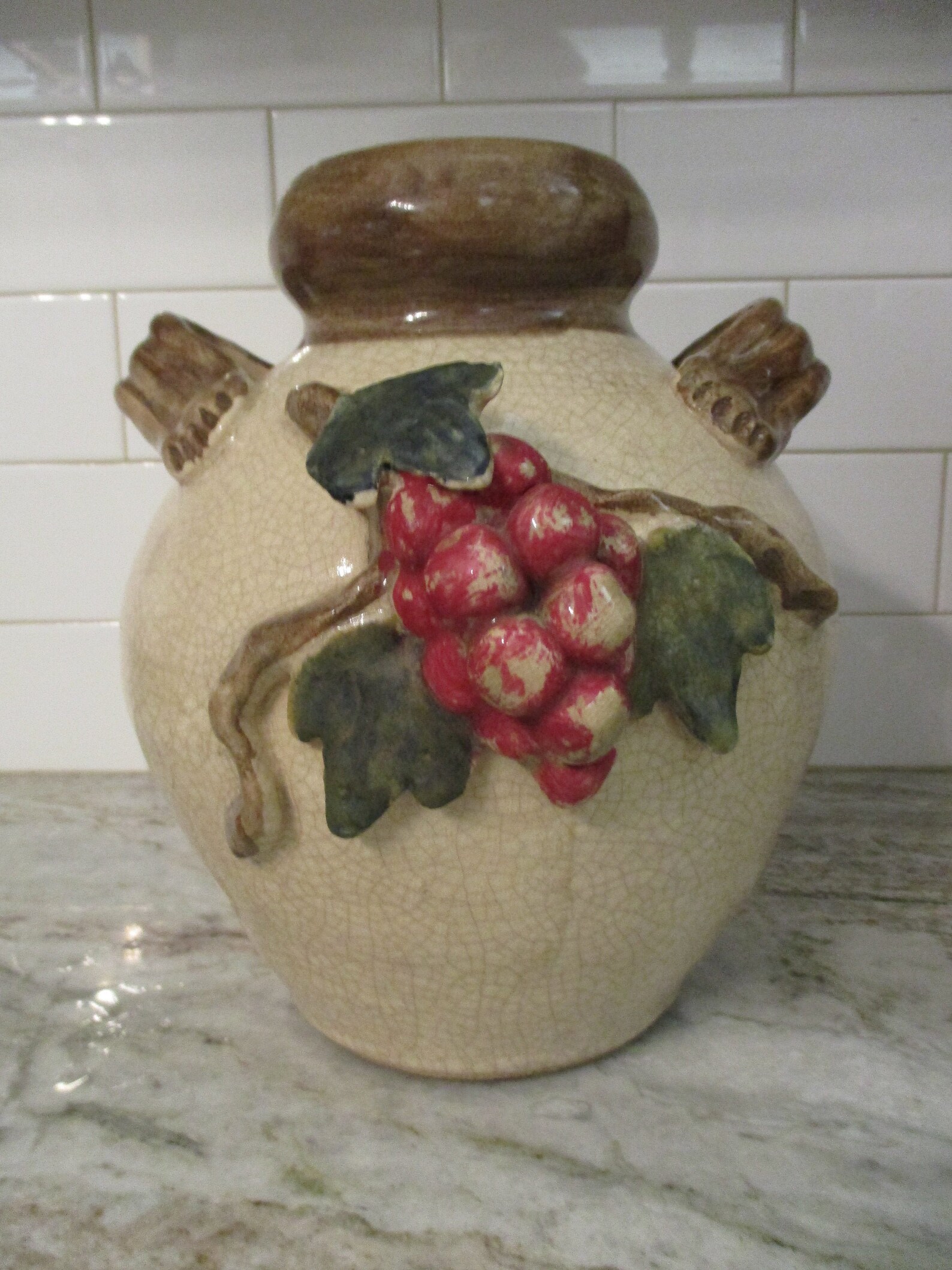 Pottery Olive Jar Vintage Large Hand Thrown Two Handle Etsy