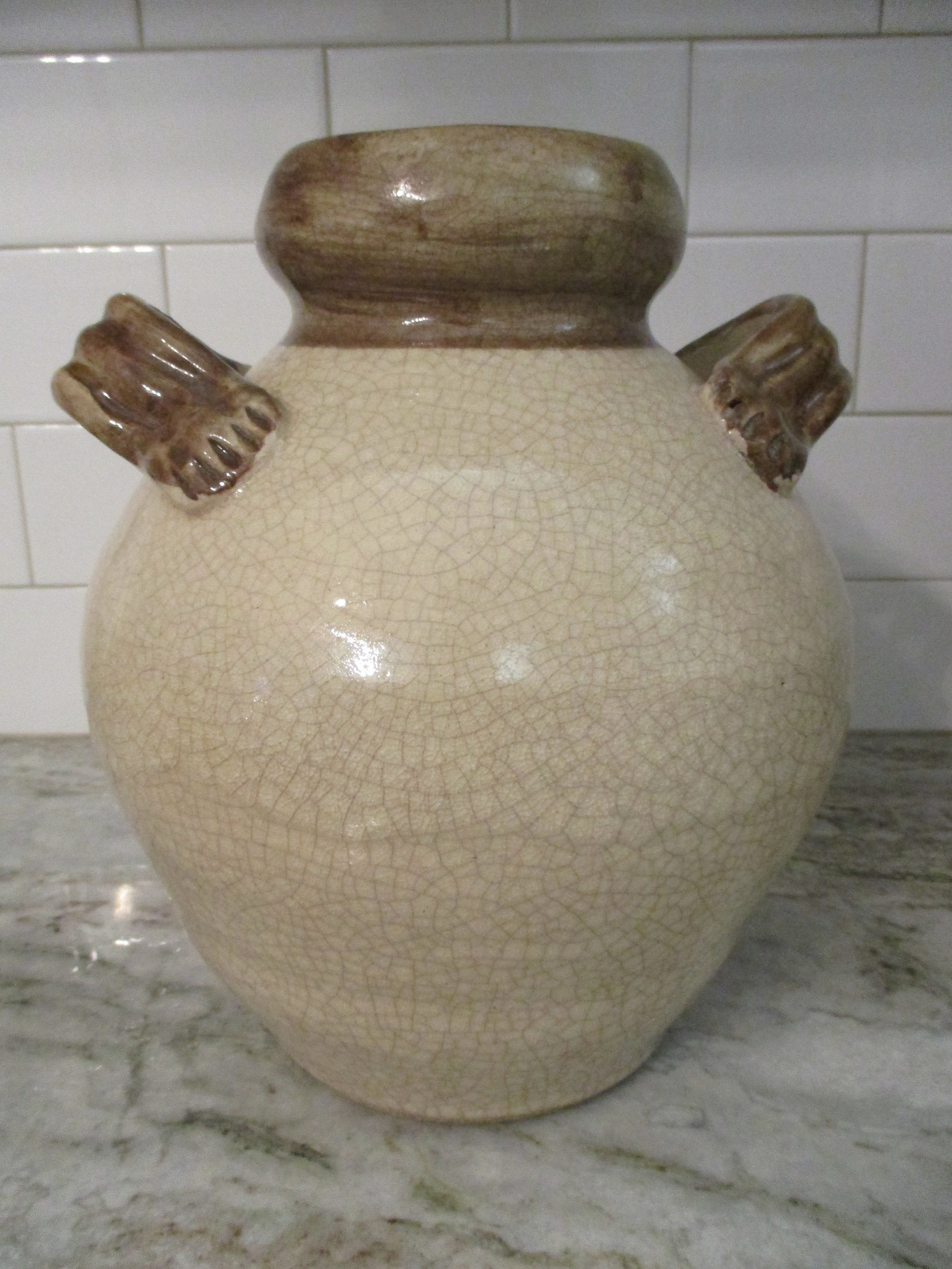 Pottery Olive Jar Vintage Large Hand Thrown Two Handle Etsy