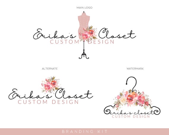 logo watermark branding kit package design no 138 fashion etsy water mark design
