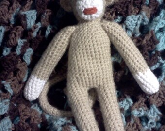 Crocheted sock monkey