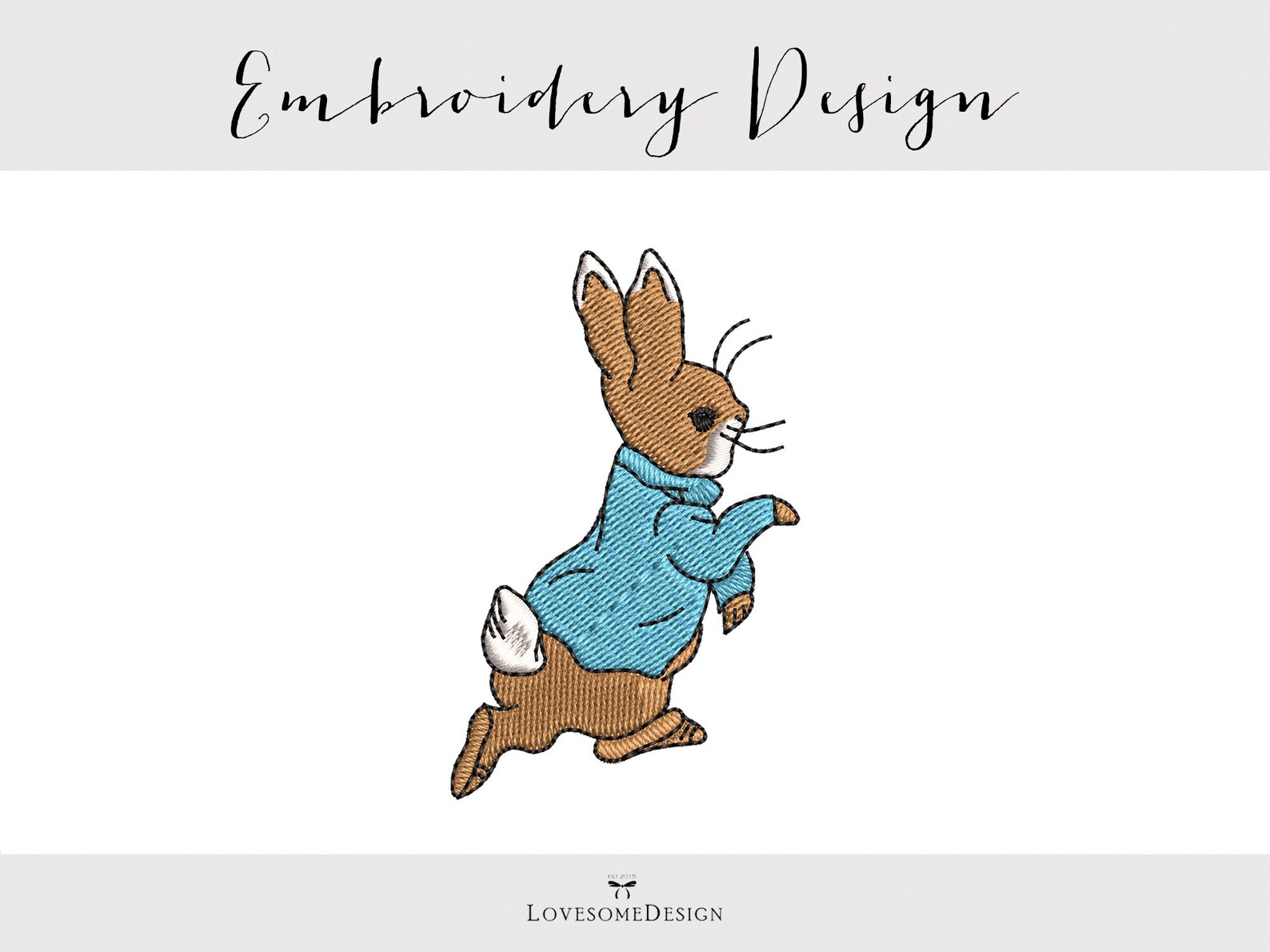 Peter Rabbit 3inch Embroidery Design Easter Bunny Embroidery Etsy