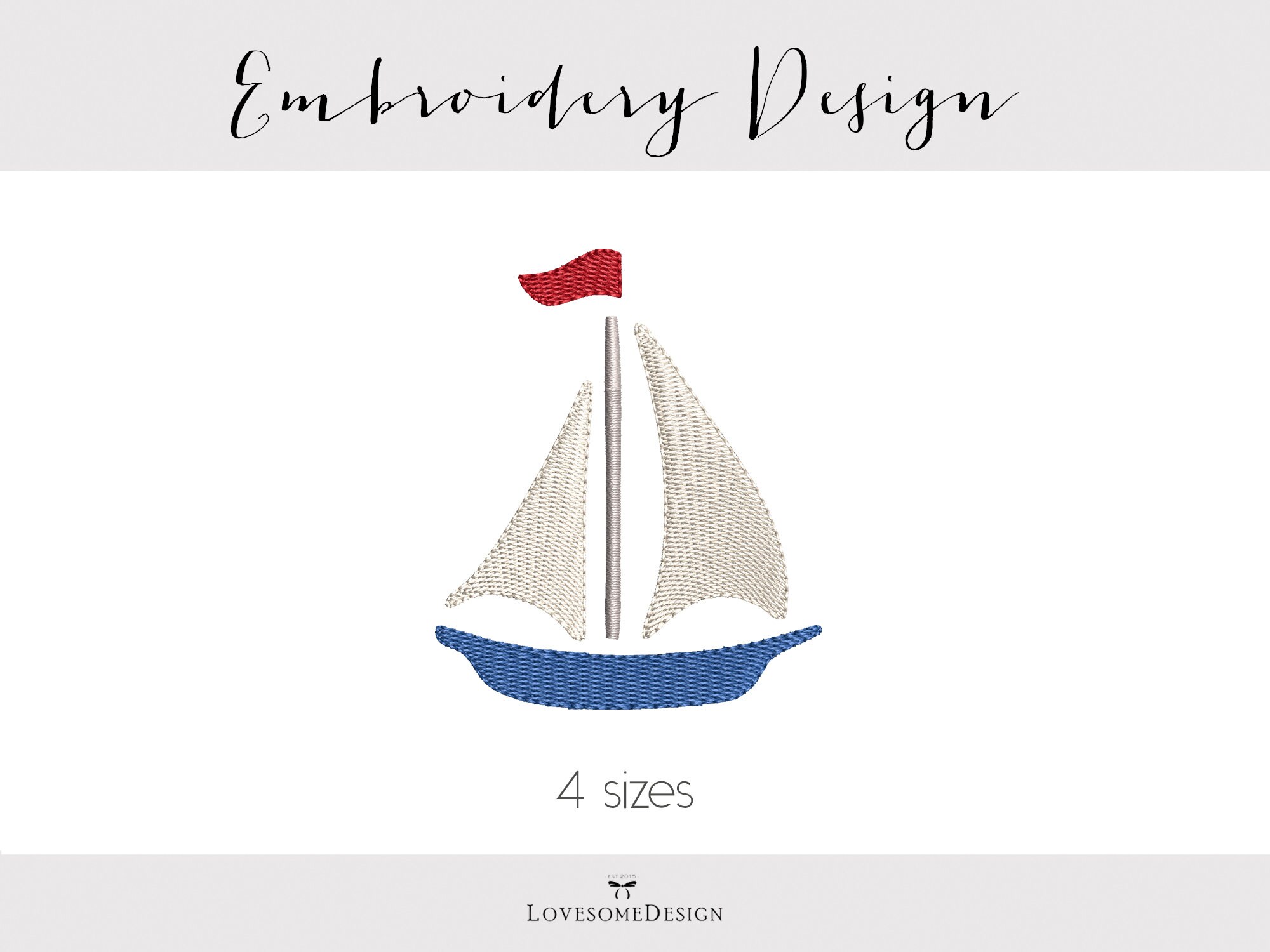 Sail boat embroidery design four sizes decorative sailboat mini Sail boat embroidery design four sizes decorative sailboat mini