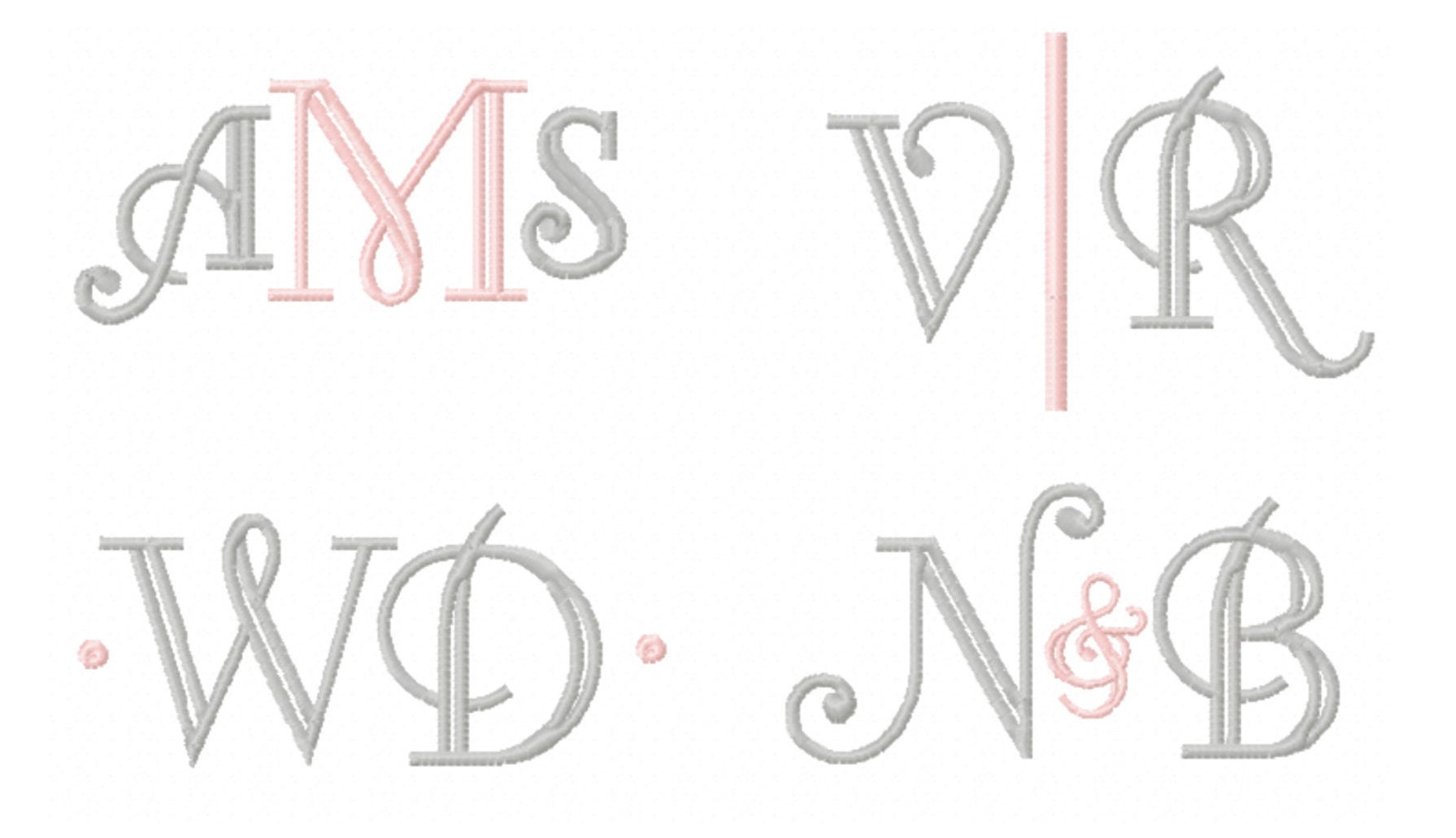 Sewing & Needlecraft Modern Embroidery Font Modern Decorative Monogram