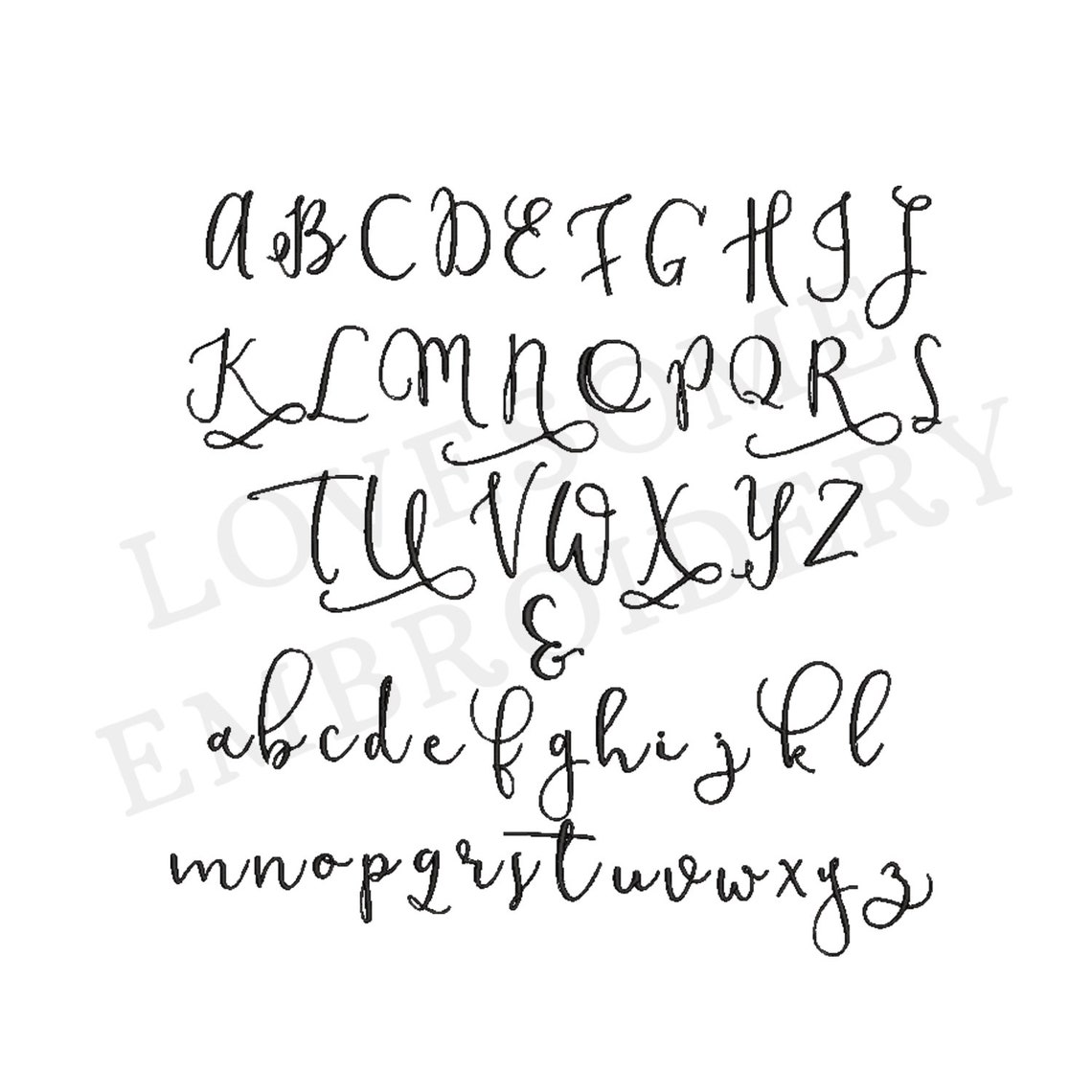 Melody Script Font A-Z 1inch Machine Embroidery Font Digital - Etsy