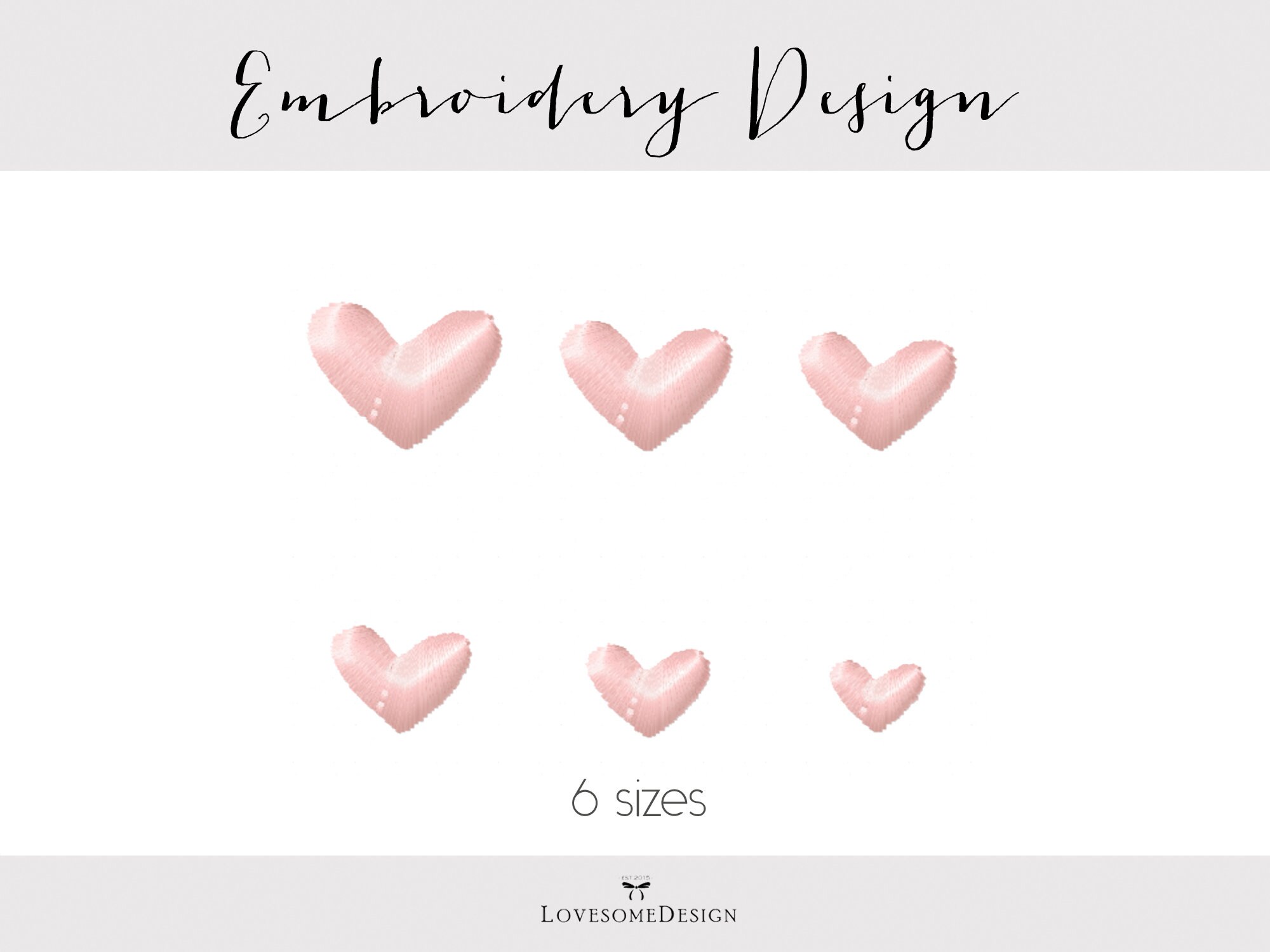 Heart Mini Embroidery Design Six Sizes Modern Decorative Embroidery 