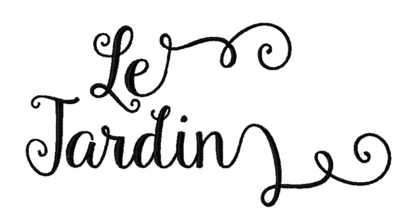 Le Jardin 2inch Embroidery Font Modern Calligraphy Embroidery - Etsy