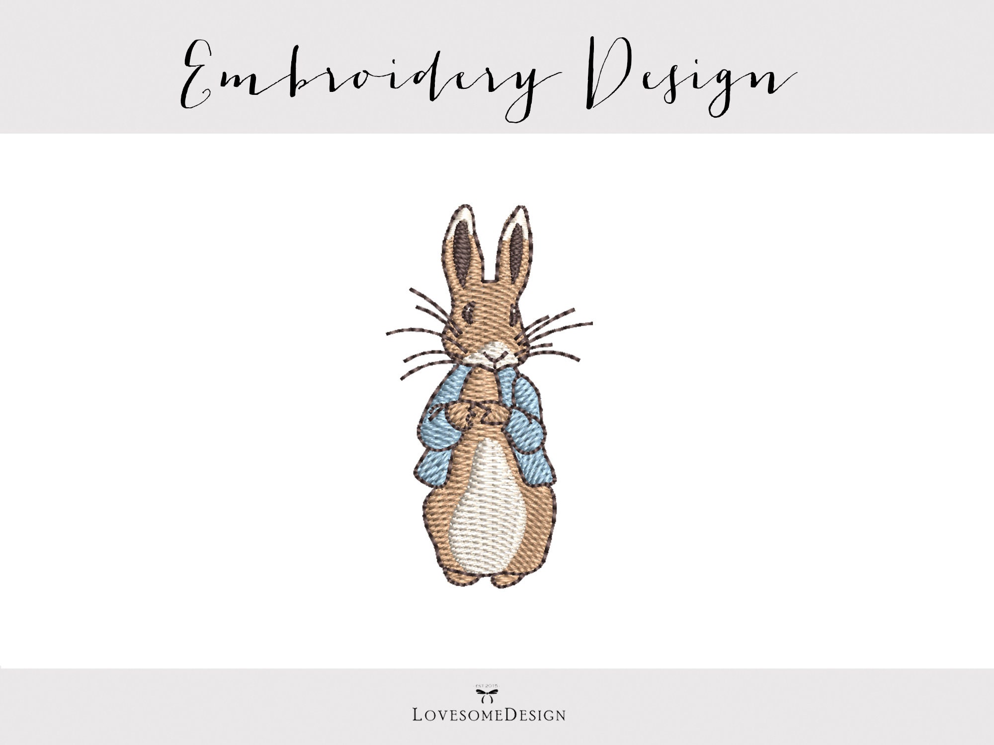 Peter Rabbit 2.5inch Embroidery Design Easter Bunny Etsy