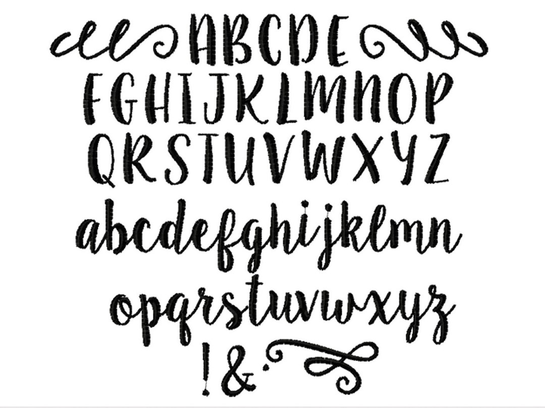 Sugar Plum 2inch Embroidery Font, Modern Calligraphy Embroidery Font ...