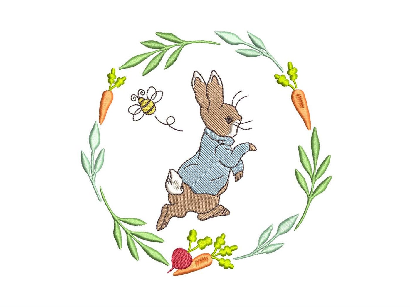 Peter Rabbit Carrots Frame 4x4 Machine Embroidery Design Etsy