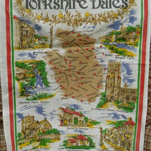 Vintage Souvenir Tea-Towel from Yorkshire