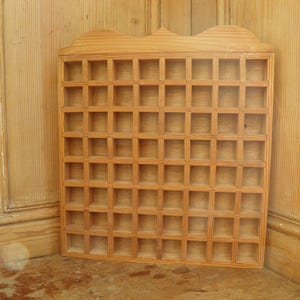 Vintage Handmade 64 Space Wooden Thimble Display Shelf