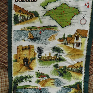 Vintage Souvenir Isle of Wight Tea Towel