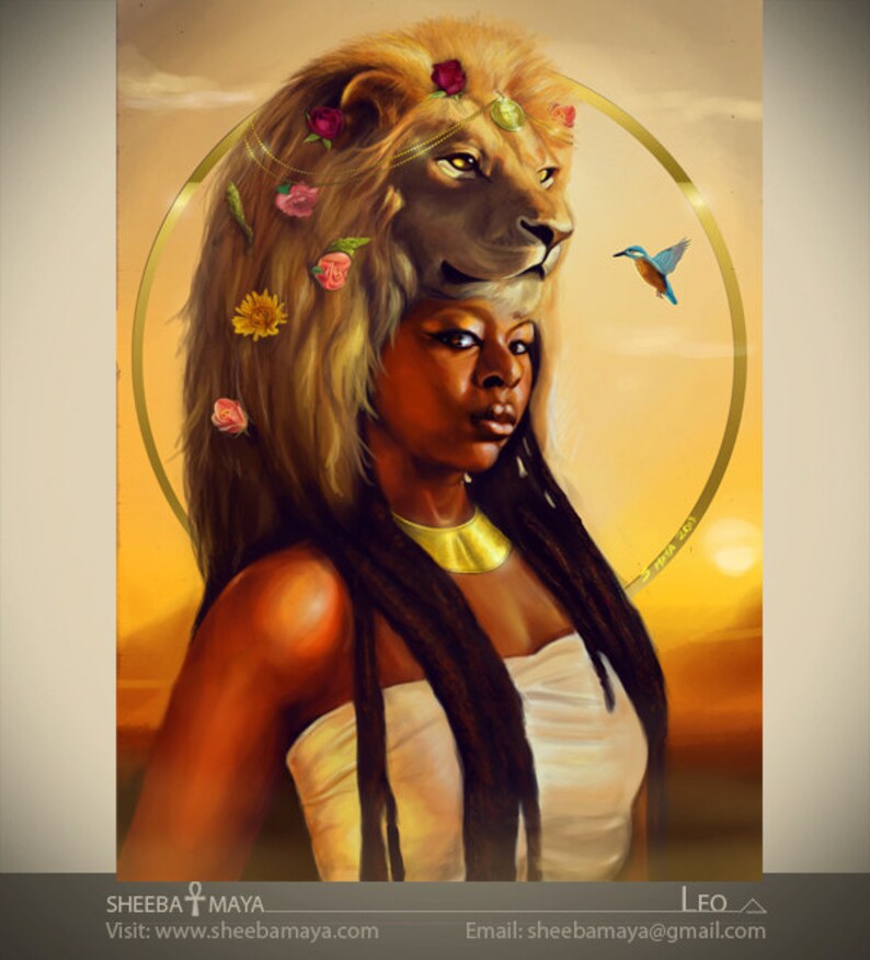 LEO Zodiac Afrofuturism African American Art Black Goddess Etsy