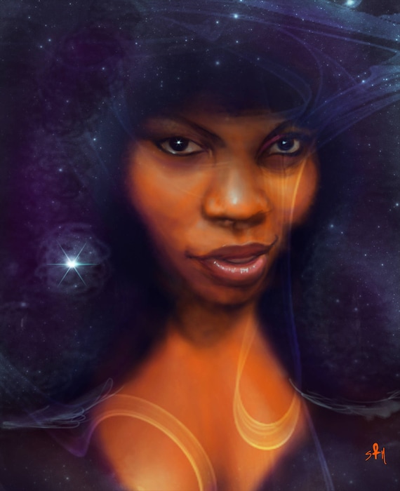 Cosmic Black Woman Goddess African American Art Afrofuturism Etsy