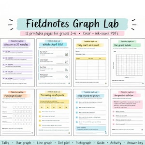 グラフ作成ワークシート集（小学3～6年生向け）｜12ページ印刷可能PDF｜棒グラフ、折れ線グラフ、集計表、ドットグラフ、絵グラフ作成アクティビティ｜解答付き