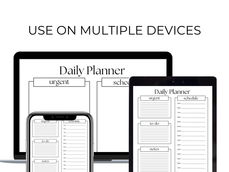 Printable Daily Planner Template PDF| Simple Minimalist Schedule | to ...