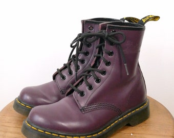 Dr.Martens 1460 - Bottines à lacets en cuir lisse 8 oeillets/Taille UK 4/Violet