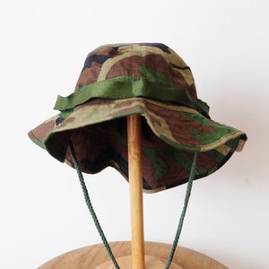 Unworn-Military Woodland Camoflauge Boonie Hat/Jungle Hat/Made in Canada