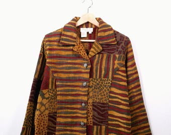 Vintage 90s Daniel K Women’s Patchwork Textured Jacket