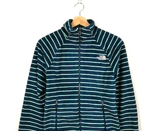 Kurtka polarowa The North Face w paski z zamkiem błyskawicznym, rozmiar XS