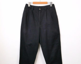 Women's Black High waist Cotton Tapered Pants/Chino/W28/Hunt Club