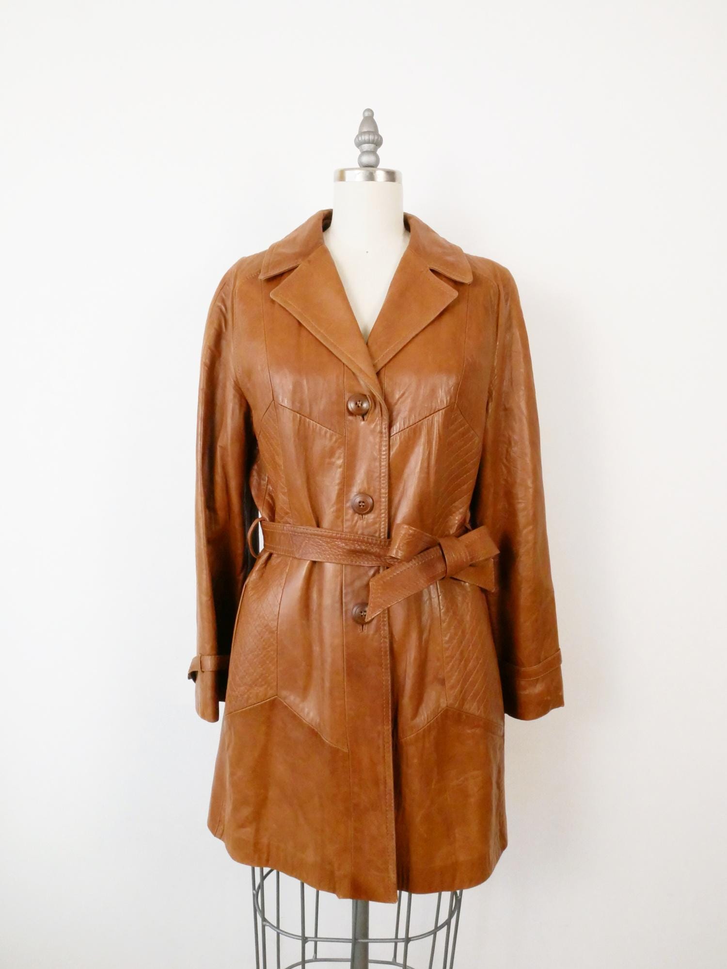Leather Mac Coat - Etsy Canada