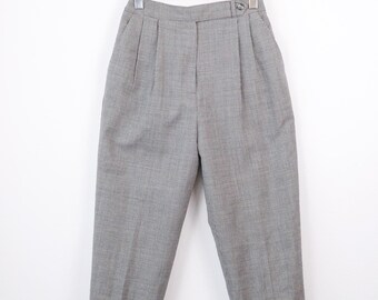 Pantalon gris pied-de-poule en laine Hawksley & Wight femme vintage