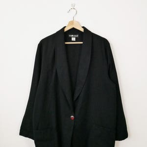 Vintage Women&#39;s Black Slouchy Boxy Blazer/Lightweight Jacket
