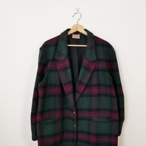 Blazer squadrato vintage a quadri verde/rosa/Giacca sartoriale da donna/Prodotta in Canada