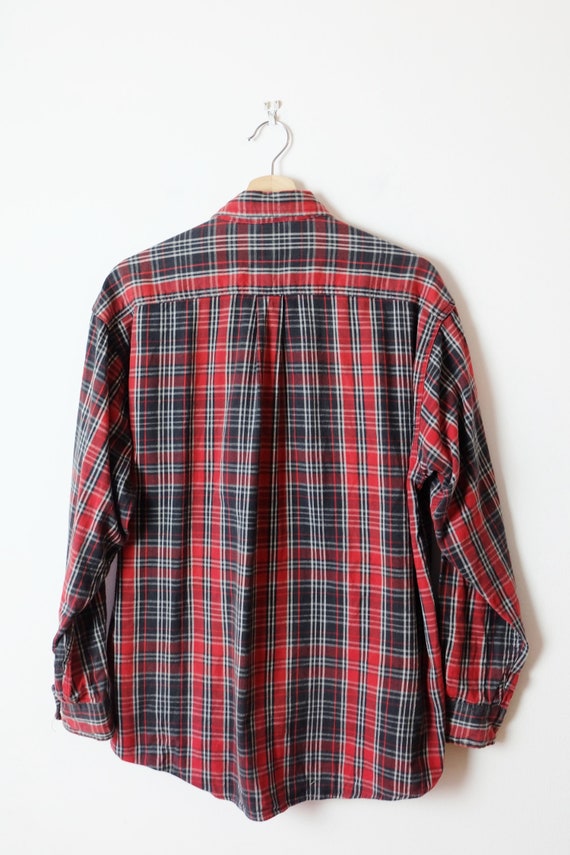 Red/grey Plaid Checked Cotton Flannel 