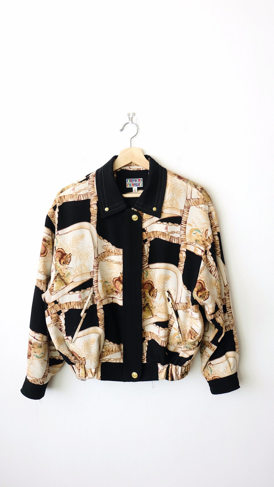 ヴィンテージ イ・ドンス スポーツ リス柄 ジップアップ ジャケット  