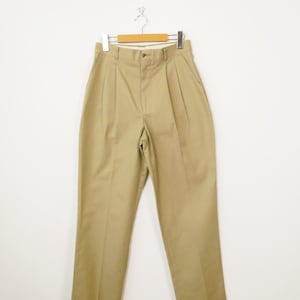 Vintage 80s Women&#39;s High Waist Pleated Pants/Khaki Chino/W27