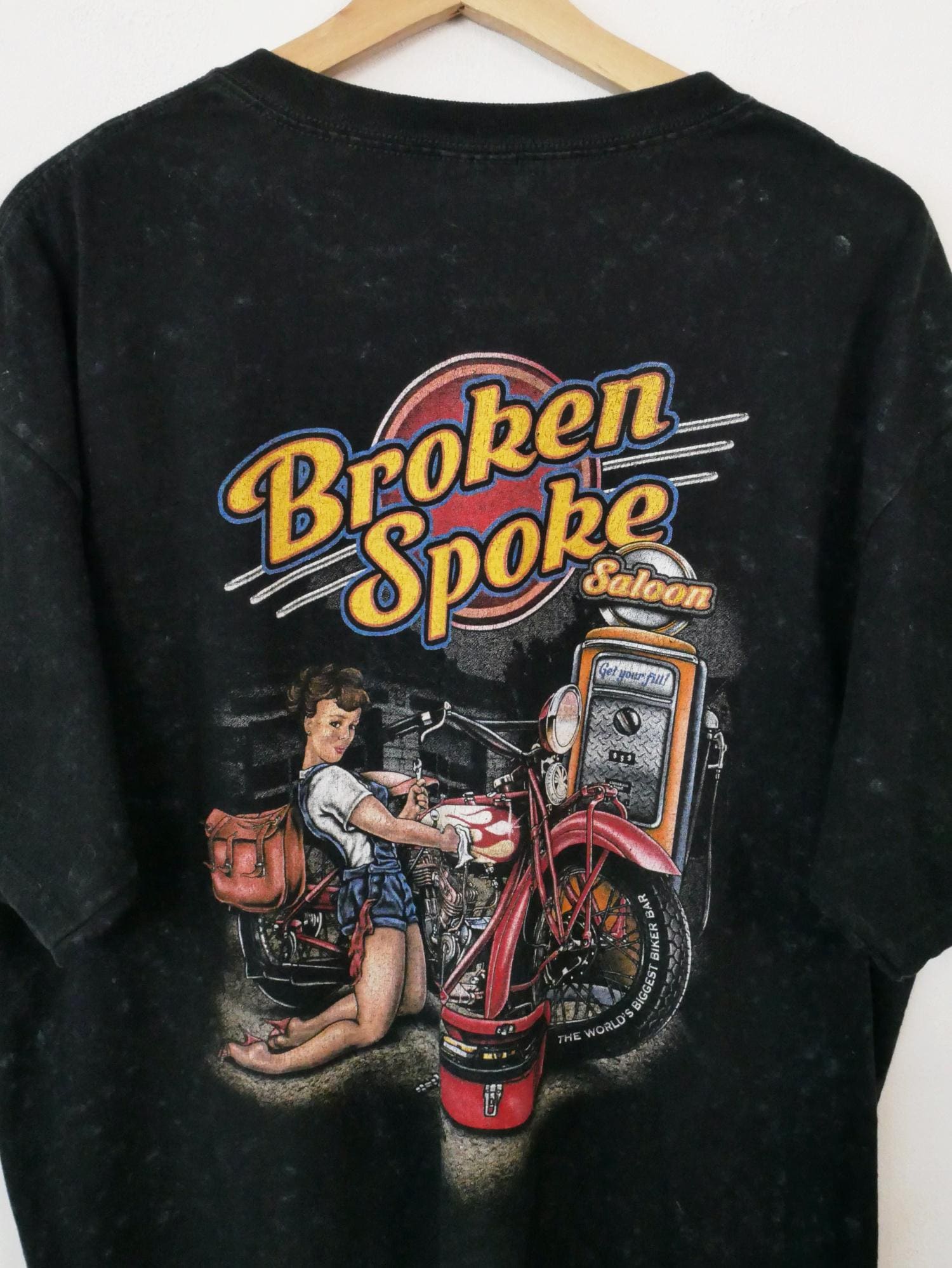 ONEITA Power-T Broken Spoke Saloon Tシャツ Vintage 2000s Broken Spoke Saloon Men's Black Graphic T-shirt - Etsy
