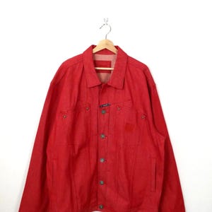 Vintage 90s Marithé François Girbaud Red Denim Jacket