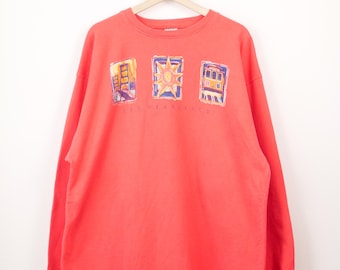 1990s Avant Sportswear San Francisco Sweatshirt Coral Made in USA