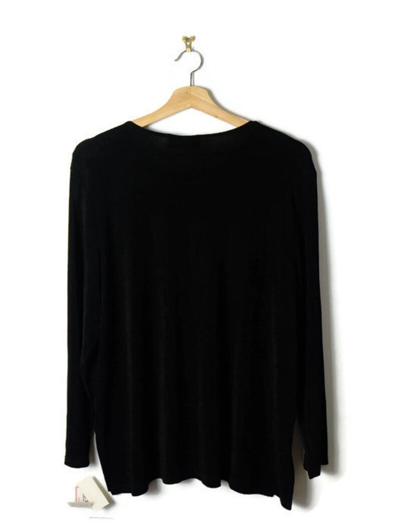ON SALE Vintage Oversized Plain Black Long sleeve Slouchy BlouseTop from 90/'sminimal