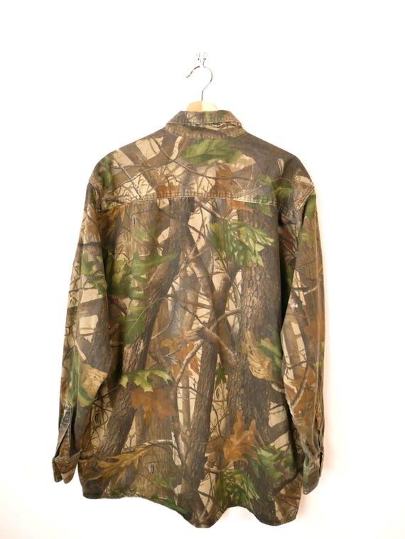 Chemise De Chasse Realtree Camouflage Manches Longues - Homme Taille L, Années 90