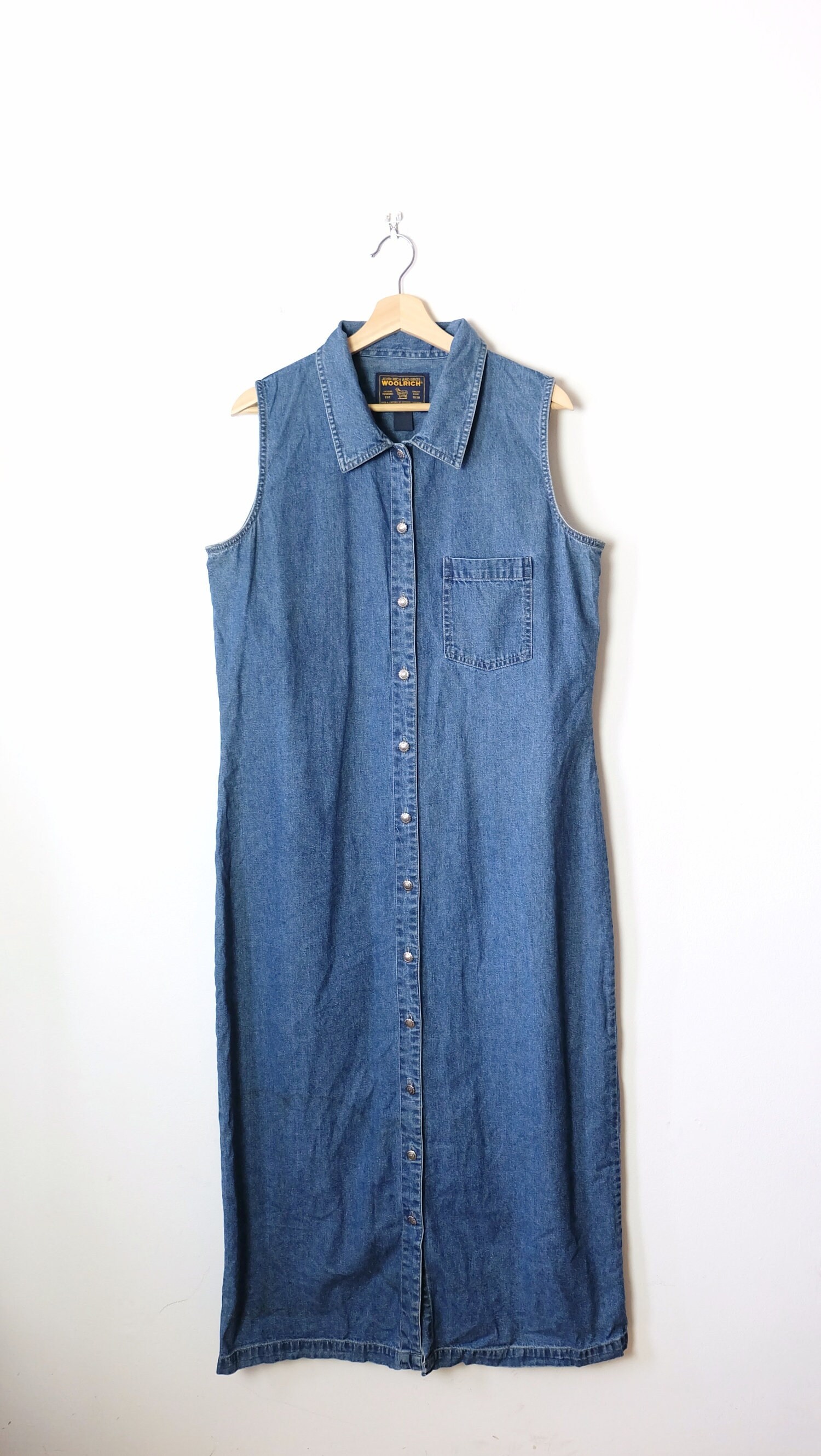 Woolrich Blue Denim Sleeveless Maxi Dress/market - Etsy