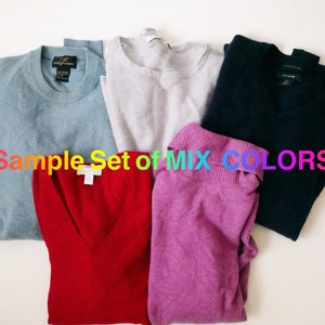 Lot of 5 Cashmere Sweaters for Craft Cutter/Upcycled Sweaters/DIY/Black/Mix/Green/Blue image 4