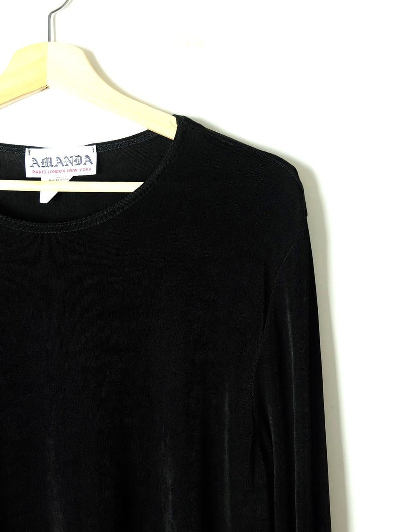 ON SALE Vintage Oversized Plain Black Long sleeve Slouchy BlouseTop from 90/'sminimal