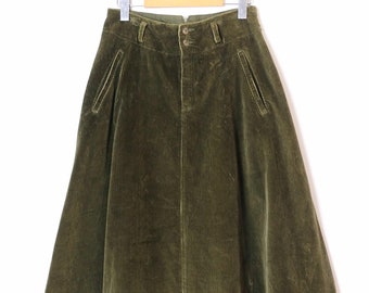 long khaki skirts etsy