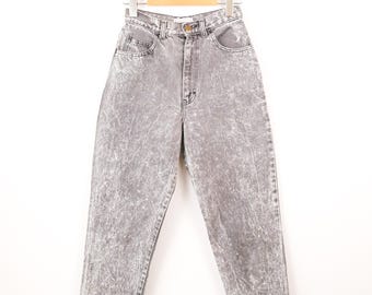 Vintage 90s Mainframe Gray Acid Wash High Waist Tapered Jeans Mom Jeans