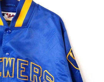 マジェスティック ミルウォーキー・ブルワーズ サテンジャケット/MLB