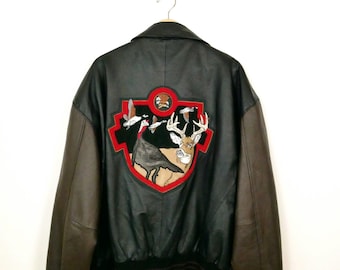 Vintage North American Hunting Club Life Members Leather Jacket